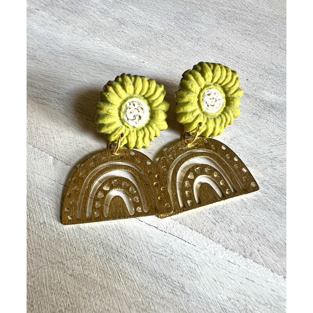 Statement Earrings Handmade Polymer Clay Earrings Handcrafted Artwork Floral